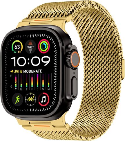 حلقة ميلانو متوافقة مع Apple Watch Ultra 3/2/1 Band 49mm 46mm 45mm 44mm 42mm، أشرطة مغناطيسية من الفولاذ المقاوم للصدأ لـ iWatch Ultra SE 3/2/1 Series 11 10 9 8 7 6 5 4 3 2 1 للرجال، تيتانيوم in Kuwait