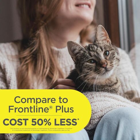 TevraPet FirstAct Plus Flea and Tick Topical for Cats over 1.5lbs, 3 Dose Waterproof Flea and Tick Control/Prevention for 3 Months in Kuwait