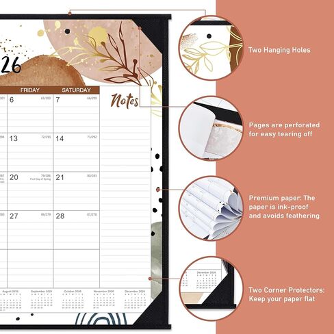 2024-2025 Desk Calendar - 24 Months Monthly Calendar 2024-2025, Mar. 2024 - Dec. 2025, Magnetic Desk Fridge Calendar 2024-2025, Square 10" x 10" in Saudi Arabia