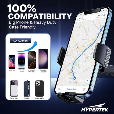 حامل هاتف HyperTek للوحة عدادات السيارة مع وظيفة المصاصة، حامل هاتف عالمي على لوحة القيادة 360 درجة in Kuwait