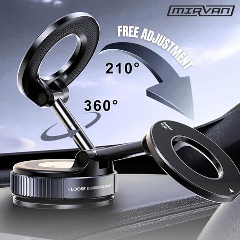 Magnetic Phone Mount for Car, Universal Suction Phone Holder 360 Adjustable for Dashboard, Windshield, Mirror and Desk, All Smartphones in Kuwait