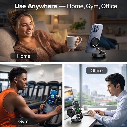 Magnetic Phone Mount for Car, Universal Suction Phone Holder 360 Adjustable for Dashboard, Windshield, Mirror and Desk, All Smartphones in Kuwait