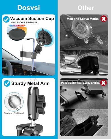 Boat Phone Holder, Strong Suction Cup Phone Mount for Marine, Deck Boat, Kayak, 360° Metal Arm Boat Dashboard Windshield Mount for iPhone 17 16 15 14 Pro Max, Galaxy, 4-7" Smartphones in Kuwait