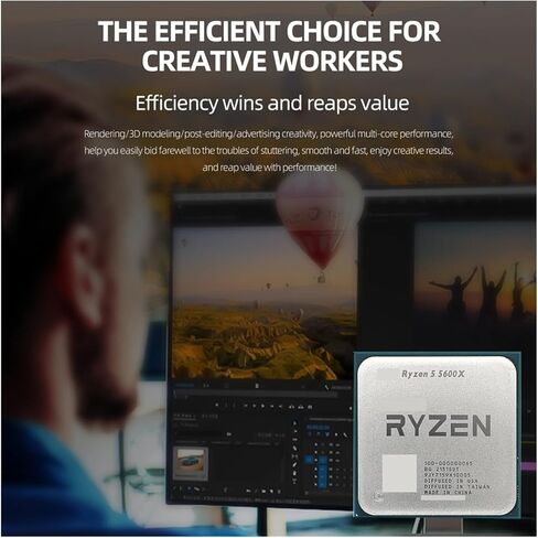 R 5 5600X R5 3.7 GHz Enam-core Dua Belas Benang 65W Prosesor CPU L3 = 32M 100-000000065 Soket AM4 Tanpa Kipas in Kuwait