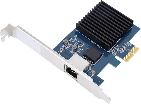 بطاقة شبكة Diyeeni 10G PCIe، منفذ واحد 10 جيجابت إيثرنت محول PCIe 4.0 x1 RJ45 متعدد - جيجابت 10، 5، 2.5، 1 جيجابت في الثانية، متوافق مع PCI Express X1، X4، X8، X16 لأجهزة الكمبيوتر الشخصية in Kuwait
