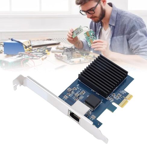 بطاقة شبكة Diyeeni 10G PCIe، منفذ واحد 10 جيجابت إيثرنت محول PCIe 4.0 x1 RJ45 متعدد - جيجابت 10، 5، 2.5، 1 جيجابت في الثانية، متوافق مع PCI Express X1، X4، X8، X16 لأجهزة الكمبيوتر الشخصية in Kuwait