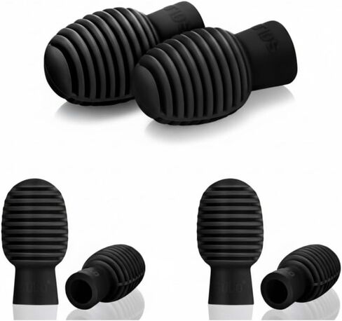 4 Pieces Drum Mute Drum Dampener Silicone Drumstick Silent Practice Tips Percussion Accessory Mute Replacement Musical Instruments Accessory (Black,Grid) in Saudi Arabia
