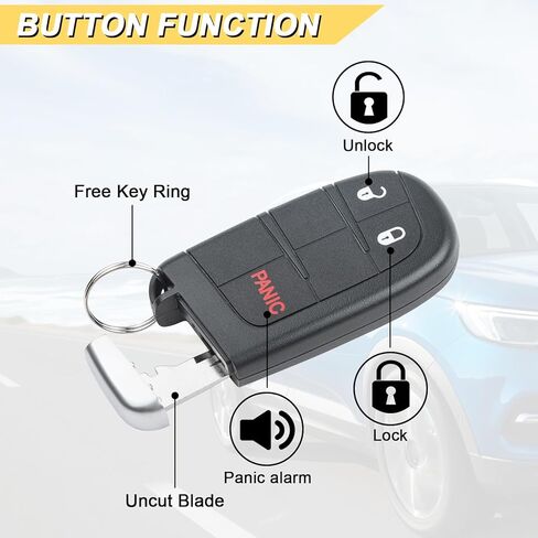 Vurkcy Key Fob Replacement for 2011-2020 Dodge Journey/ 11-18 Charger Chrysler 300/15-18 Challenger/ 15-19 Hellcat Car Keyless Entry Remote Control, M3N-40821302, M3N40821302, 3-Btn in Kuwait