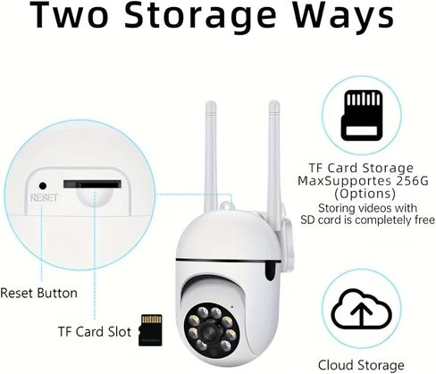 كاميرا مراقبة WLAN 2.4 جيجا هرتز عموم إمالة للرؤية الليلية في الهواء الطلق هوائي مزدوج للمنزل الشرفة المرآب ساحة التغطية عرض التطبيق عن بعد in Kuwait