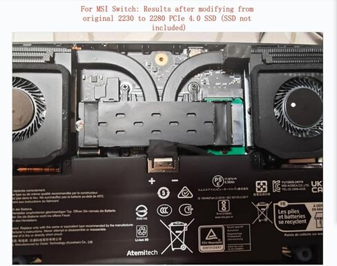 لـ MSI Claw8 ai Claw7 ai المحمولة M.2 NVMe PCIe 4.0 2280 استبدال 2230 بطاقة توسيع محول SSD، تعديل 2230 إلى 2280 SSD لوحة توسيع، PCIe 4.0 محول بطاقة تخزين عالي قابل للتوسيع in Kuwait