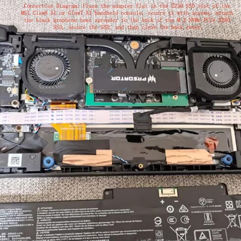 لـ MSI Claw8 ai Claw7 ai المحمولة M.2 NVMe PCIe 4.0 2280 استبدال 2230 بطاقة توسيع محول SSD، تعديل 2230 إلى 2280 SSD لوحة توسيع، PCIe 4.0 محول بطاقة تخزين عالي قابل للتوسيع in Kuwait