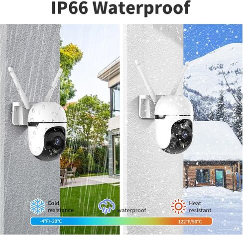 Smart Wired Security Camera Outdoor,5G&2.4G WiFi Cameras for Home Security,2K&360° PTZ Camera,911 Call for AI,IP66 Waterproof,Motion Detection,US Cloud APP&TF Card,Support Alexa in Kuwait