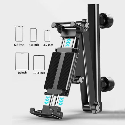 Phone Tablet Holder for Car Headrest, Foldable Tablet Stand Back Seat, 360°Rotating Car Mount, Road Trip Essentials, for 4.7-9.8" Device, Black in Kuwait