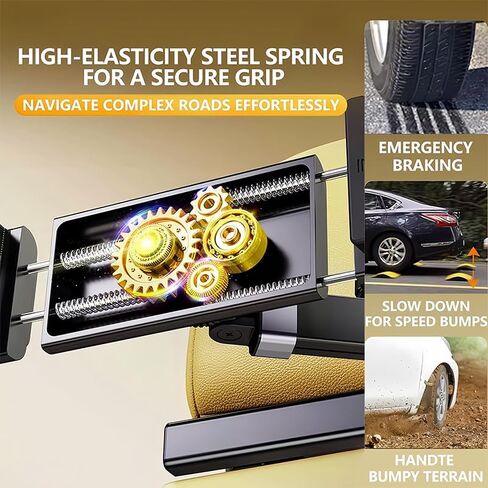 Phone Tablet Holder for Car Headrest, Foldable Tablet Stand Back Seat, 360°Rotating Car Mount, Road Trip Essentials, for 4.7-9.8" Device, Black in Kuwait