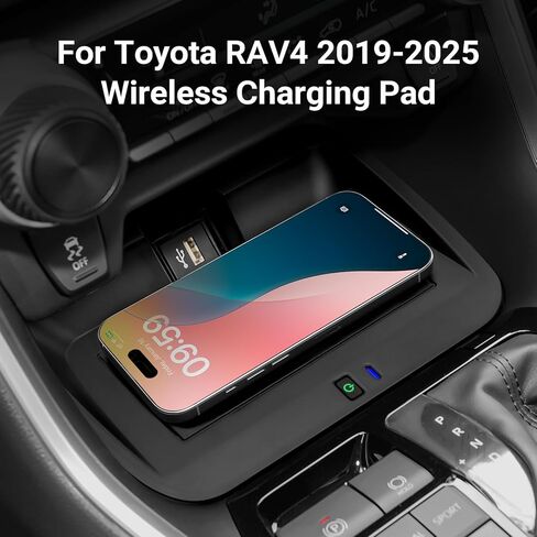 شاحن سيارة لاسلكي لسيارة Toyota RAV4 2019-2025 لوحة شحن لاسلكية للهاتف ملحقات وحدة التحكم المركزية الداخلية لـ RAV4 Adventure LE XLE TRD Off-Road Prime SE XSE Limited Hybrid in Kuwait