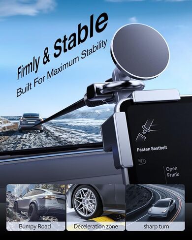 Magnetic Phone Holder Compatible with 2021-2026 Ford Mustang Mache 15.5 Inch, Screen-Friendly for MagSafe Magnetic Car Dash 360° Adjustable Phone Holder in Kuwait