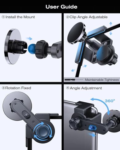Magnetic Phone Holder Compatible with 2021-2026 Ford Mustang Mache 15.5 Inch, Screen-Friendly for MagSafe Magnetic Car Dash 360° Adjustable Phone Holder in Kuwait