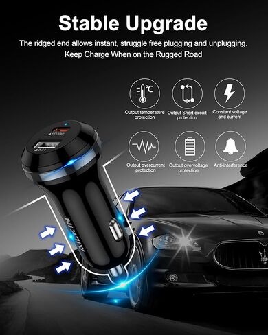 Pixel Car Charger 30W PD Fast Charging, Cigarette Lighter Adapter Type C with 2.4A Port, Dual Port Car Charger USB C Fast Charge for Android Google Pixel Samsung Galaxy iPhone iPad Cargador Para Carro in Kuwait