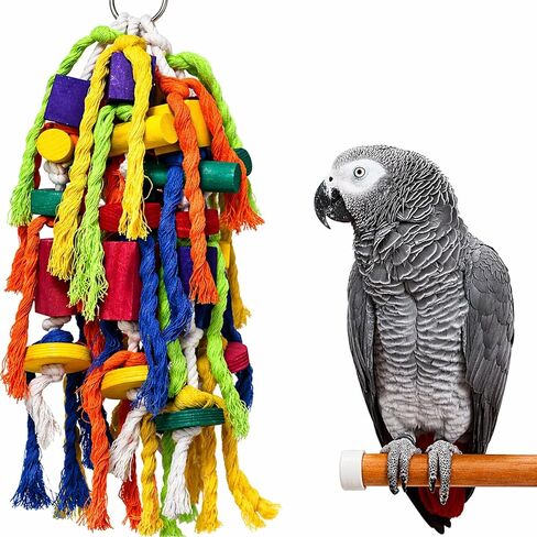 Rypet Large and Small Parrot Chewing Toys - Parrot Cage Bite Toys Wooden Block Tearing Toys for Conures Cockatiels African Grey and Other Amazon Parrots in Kuwait
