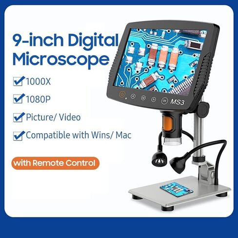 عدة المجهر المجهر شاشة LCD فيديو دعم 32 جيجابايت TF بطاقة 1000X المجهر والتلسكوب شرائح المجهر البصري in Kuwait