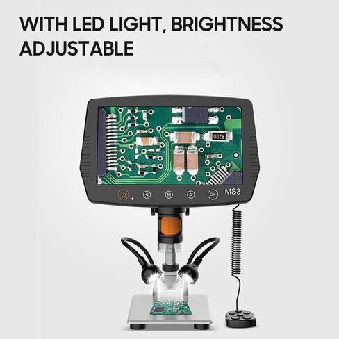 عدة المجهر المجهر شاشة LCD فيديو دعم 32 جيجابايت TF بطاقة 1000X المجهر والتلسكوب شرائح المجهر البصري in Kuwait