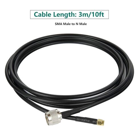 10ft N Male to SMA Male Cable, SMA to N Cable 50 ohm Ultra Low Loss KMR240 Coaxial Cable for WiFi Router, GPS Receiver, Antenna, Signal Booster Use in Saudi Arabia