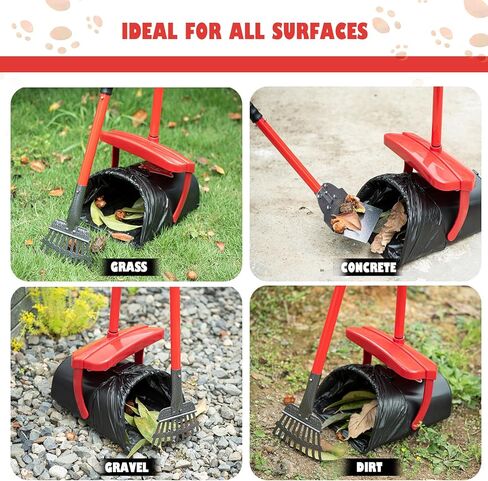 Pooper Scooper Large Swivel Bin & Rake for Large & Small Dogs Non-Breakable Dog Poop Scooper with 20 Waste Bags Easy to Clean Pet Waste Use on Grass, Dirt or Gravel - Pet Supplies in Saudi Arabia