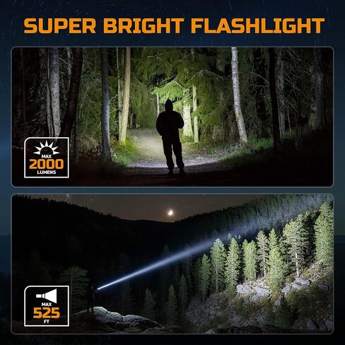 EverBrite 2000LM Rechargeable LED Flashlight, Super Bright Pocket EDC Flashlight with Magnetic Base, 6 Modes & Memory Function, Waterproof Aluminum Flash Light for Camping, Emergency, Power Outage in Kuwait