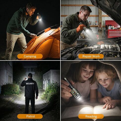 EverBrite 2000LM Rechargeable LED Flashlight, Super Bright Pocket EDC Flashlight with Magnetic Base, 6 Modes & Memory Function, Waterproof Aluminum Flash Light for Camping, Emergency, Power Outage in Kuwait