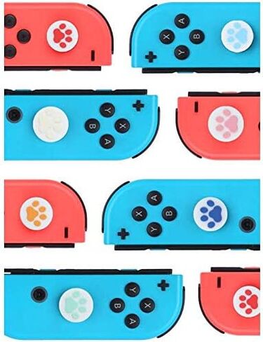 غطاء غطاء عصا الإبهام التناظرية من السيليكون عصا الإبهام لجهاز تحكم Switch NS JoyCon/Switch Lite (وردي-أزرق فاتح) in Kuwait