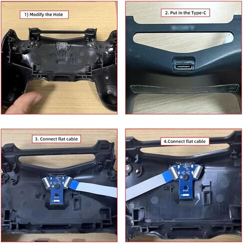 chenyang PS4 USB C DIY Connector for DualShock JDS-040/055 Micro USB 5Pin to USB C Female Socket Port Repair Replacement Solder Adapter in Kuwait