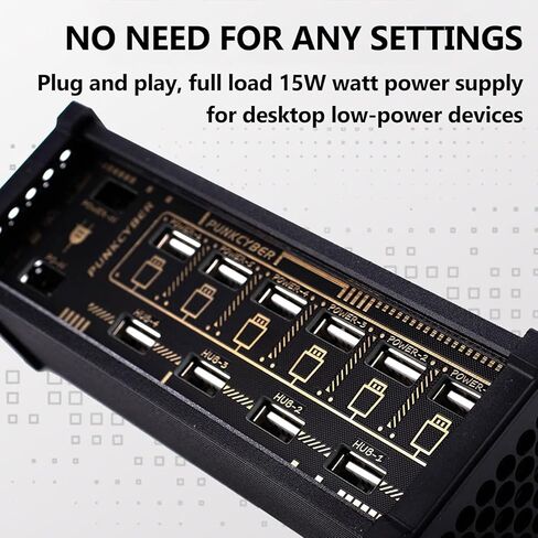 6 Ports USB C Switcher, 6 Port USB Docking Station, 9 USB Convenient Input Ports, with Button Switch, Voice Control Function, Data Transmission, for Phones, Tablets, and Gadgets in Kuwait