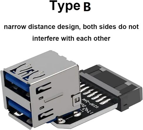 محول USB للوحة الأم، رأس USB 3.0 19PIN / 20PIN محول محول النوع الرأسي، أجزاء من 19 دبوس إلى 20 دبوس US in Kuwait
