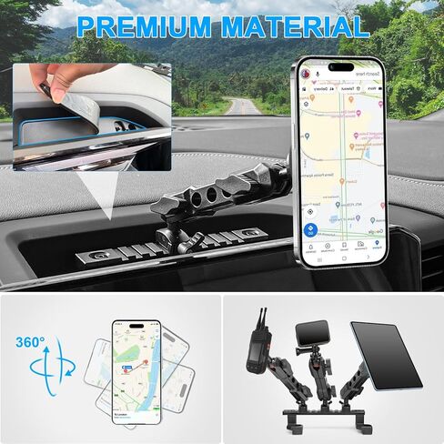 حامل الهاتف MagSafe متوافق مع 2019-2026 Chevy Silverado/GMC Sierra 1500 Dash Phone حامل الملحقات الداخلية، حامل الهاتف الخلوي قابل للتعديل 360 درجة (مغناطيسي) in Kuwait