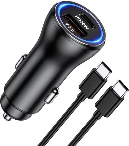 Penemay شاحن سيارة USB شاحن هاتف السيارة، محول سيارة مزدوج المنافذ لهاتف iPhone 17 16 15 Pro Max/14/13/iPad، Samsung S26/S25 Android الخلوي، in Kuwait