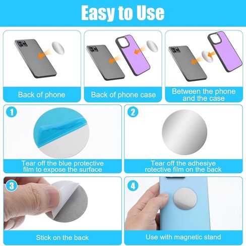 Qianyu 30 Pcs Universal Metal Plate for Magnetic Car Phone Holders Round Universal Replacement Sticker Back Compatible with Car Magnetic Mounts in Kuwait