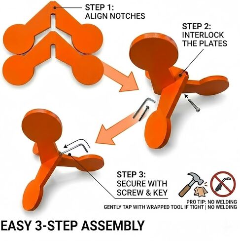 Reactive Jumping Jack Target with 2 PCS Plates, Auto Reset Rolling Steel Target for Pistol Training, Portable Flipping Shooting Target, Powder Coated Orange, Includes Bolts & Wrench in Kuwait