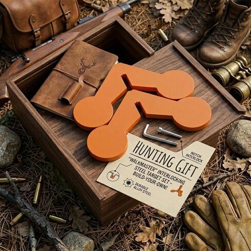 Reactive Jumping Jack Target with 2 PCS Plates, Auto Reset Rolling Steel Target for Pistol Training, Portable Flipping Shooting Target, Powder Coated Orange, Includes Bolts & Wrench in Kuwait