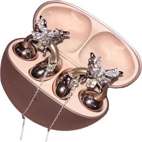 Bow Rhinestone for Clip on Earbuds Open Ear Accessories, Elegant Zirconia Decorative Earphone Accessories, Removable Exquisite DIY Decoration in Kuwait