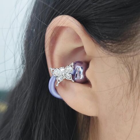 Bow Rhinestone for Clip on Earbuds Open Ear Accessories, Elegant Zirconia Decorative Earphone Accessories, Removable Exquisite DIY Decoration in Kuwait