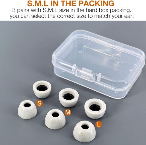 أطراف أذن بديلة من إسفنج الذاكرة لسماعات الأذن EarFun Air Pro 3 / Air Pro 4 / Air Pro 4+ Plus، أبيض in Kuwait