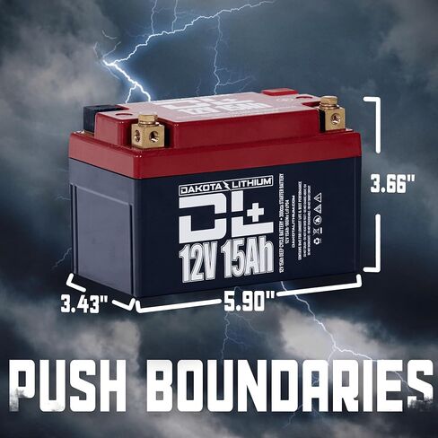 بطارية DL+ 12V 15Ah LiFePO4 - 300CCA ثنائي الغرض، دورة عميقة وطاقة بدء، ليثيوم خفيف الوزن، نظام إدارة المباني الذكي، ضمان لمدة 11 عامًا - للمركبات ATV، وUTV، والبحرية، ورياضات الطاقة in Kuwait