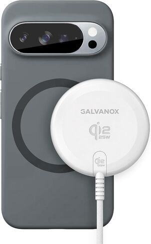 Galvanox 25W Magnetic Wireless Charger for Pixelsnap - Qi2.2 Fast Charging Pad (Compatible with MagSafe) 6FT USB-C Braided Cable for Pixel 10 Pro XL (White) in Kuwait