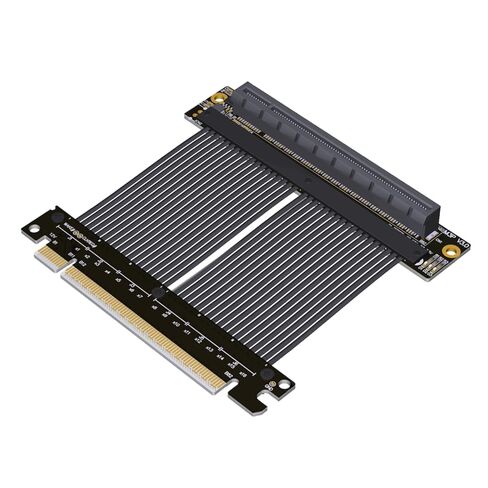كابل PCIe 4.0 x16 مرن عالي السرعة متوافق مع 4090 4080 4070 3090 ونظام Pcie 3.0 EMI محمي (M33JP-SR (زاوية عكسية)، 7 سم) in Kuwait