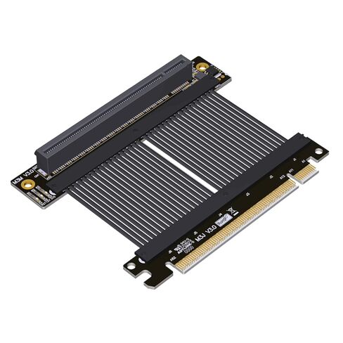 كابل PCIe 4.0 x16 مرن عالي السرعة متوافق مع 4090 4080 4070 3090 ونظام Pcie 3.0 EMI محمي (M33JP-SR (زاوية عكسية)، 7 سم) in Kuwait