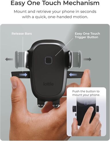 iOttie Easy One Touch Wireless 3 Dash & Windshield Car Mount، حامل هاتف شحن سريع 15W Qi، مشبك تلقائي بيد واحدة، حامل هاتف ذكي قابل للتعديل لهاتف iPhone 17 Pro Max، iPhone 12-17، Samsung، Pixel in Kuwait