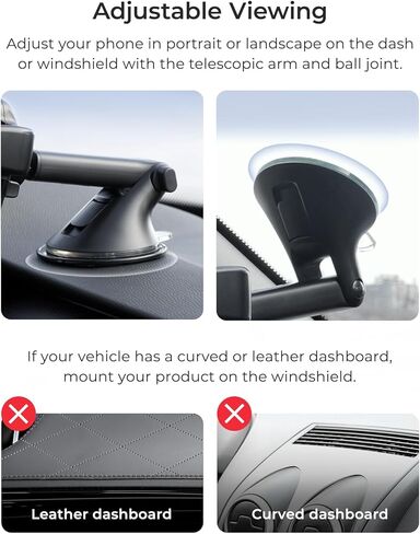 iOttie Easy One Touch Wireless 3 Dash & Windshield Car Mount، حامل هاتف شحن سريع 15W Qi، مشبك تلقائي بيد واحدة، حامل هاتف ذكي قابل للتعديل لهاتف iPhone 17 Pro Max، iPhone 12-17، Samsung، Pixel in Kuwait