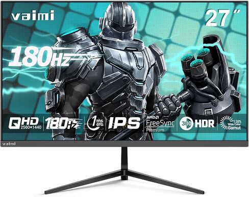 شاشة ألعاب 27 بوصة QHD 2560 x 1440p IPS، شاشة كمبيوتر 2K 180 هرتز 1 مللي ثانية، DP 1.4 x 2، HDMI 2.0 x 2، FreeSync (مزامنة متكيفة)، 138% sRGB، HDR 300، العناية بالعين، حامل VESA، متوافق رأسيًا in Kuwait