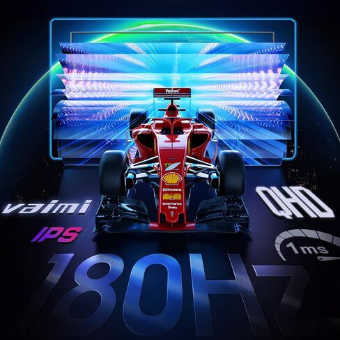 شاشة ألعاب 27 بوصة QHD 2560 x 1440p IPS، شاشة كمبيوتر 2K 180 هرتز 1 مللي ثانية، DP 1.4 x 2، HDMI 2.0 x 2، FreeSync (مزامنة متكيفة)، 138% sRGB، HDR 300، العناية بالعين، حامل VESA، متوافق رأسيًا in Kuwait