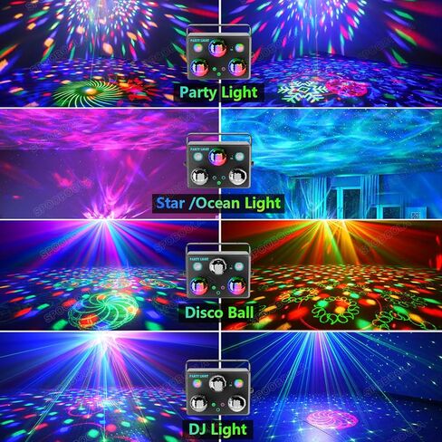 Party Lights, Disco Ball Disco Lights,Dj Rave Lights Led Strobe Lights Sound Activated Stage Lights Projected Effect Dancing Lights Remote Control for Birthday Xmas Wedding Bar Kids Christmas-2 Packs in Saudi Arabia